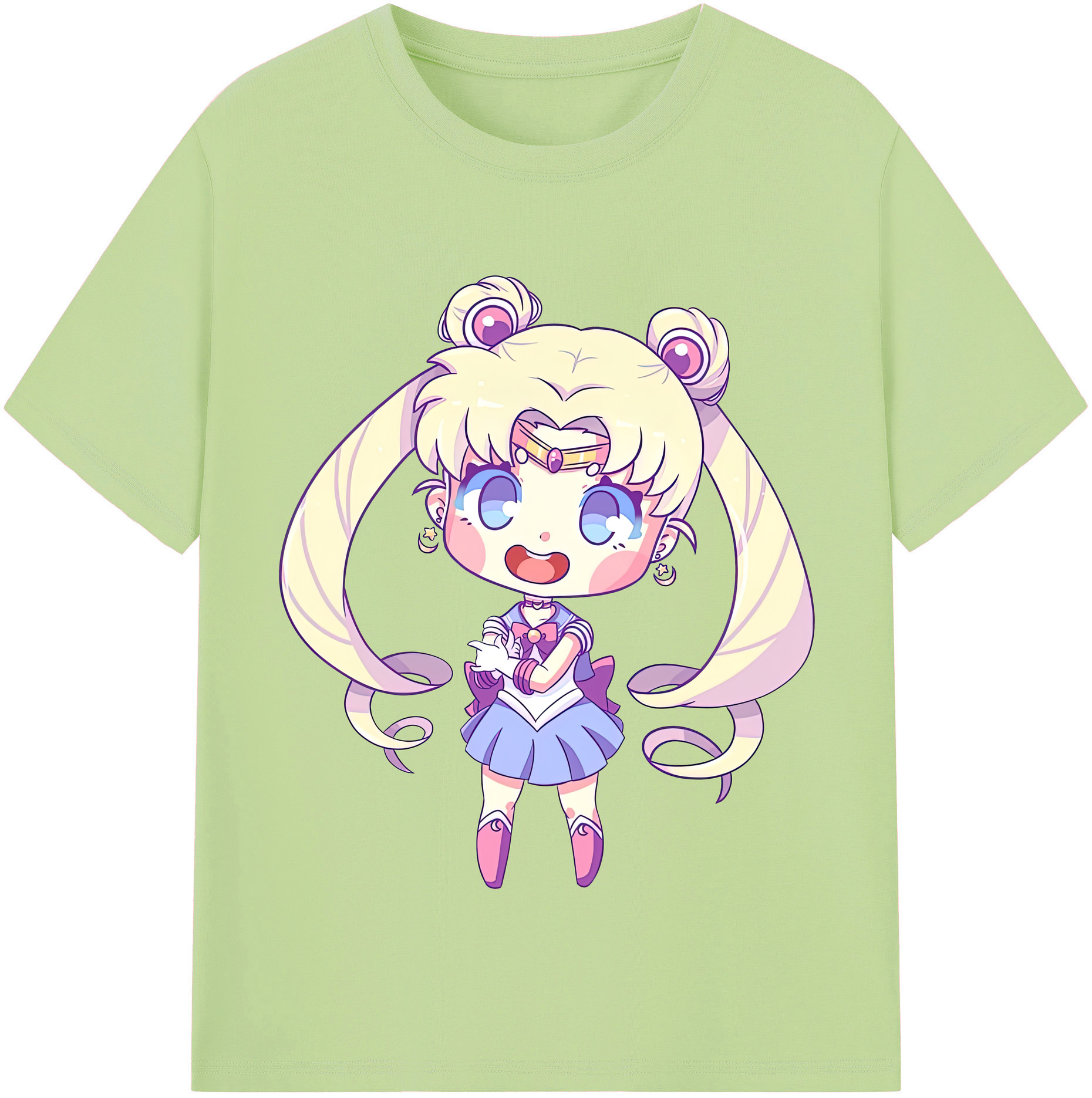（画像用） 美少女戦士セーラームーン 月野 うさぎ つきの うさぎ Sailor Moon Tsukino Usagi 綿100％半袖Tシャツ（フロントプリント）